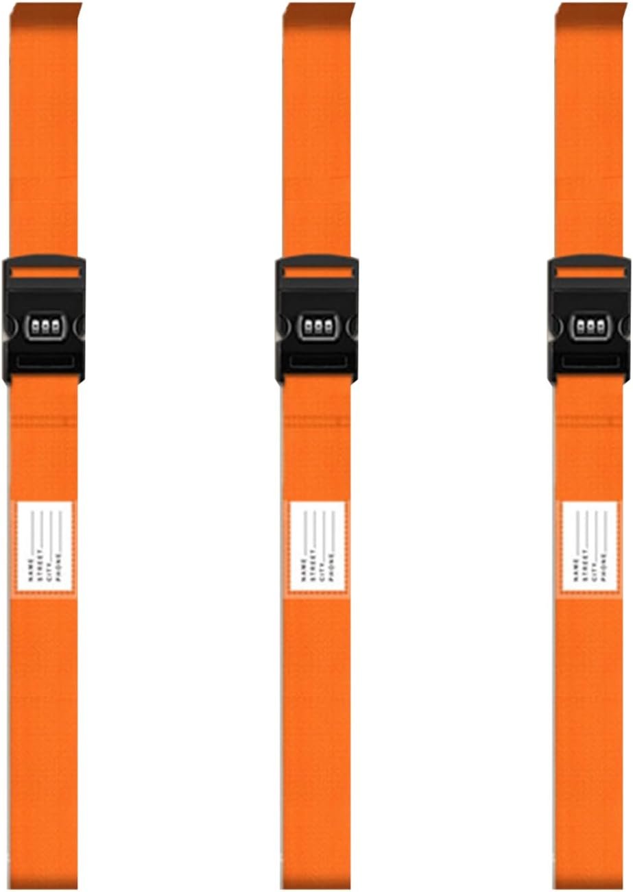 Hi.FANCY 3pcs Straps to Travel Luggage Straps 3pieces Luggage Security Straps Suitcases Straps Luggage Straps Suitcases to 34, Orange, 5cm*200cm