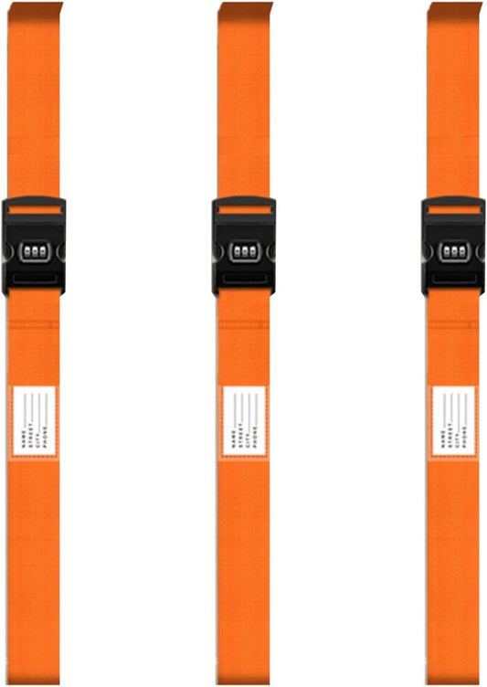Hi.FANCY 3pcs Straps to Travel Luggage Straps 3pieces Luggage Security Straps Suitcases Straps Luggage Straps Suitcases to 34, Orange, 5cm*200cm