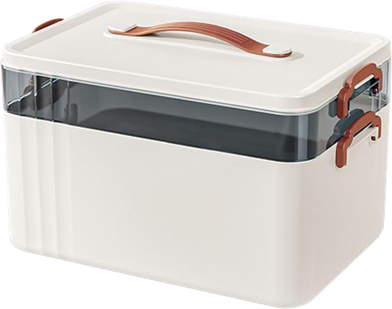 Generico Medicine Box Organizer, Multi-Tier Household Storage Medicine, 12.4x7.87in Clear Family Safety Accessories, Tools Container for Home Use, Camping, and Travel