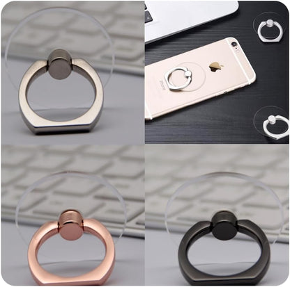(2Silver+1Black+1Rose Gold) Cell Phone Ring Holder Stand Transparent Finger Grip Loop,Mount 360 Degree Rotation and 180 °Flip Phone Kickstand,Compatible with Universal Smart Phones,Tablet and Case