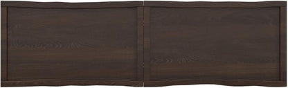 Solid Wood Tabletop, Dark Brown, 180 x 50 x (2-6) cm, Live Edge Design, Replacement for Kitchen Coffee Table, Dining Table, Desk Surface, Durable & Stylish Top
