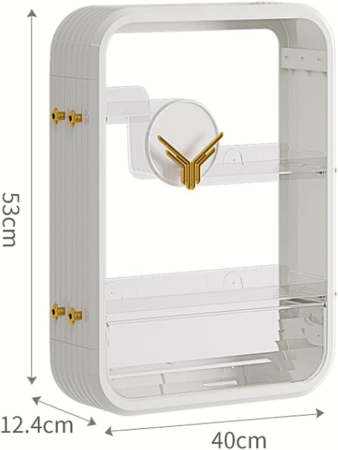 LY WHALE Shower Caddy Shelf Organizer Rack, Self Adhesive Bathroom Storage Organizer, Large Capacity With Hook, 3-Tier Home Organization and Storage, Adopt To Kitchen Storage (L,White)