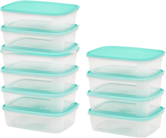 Checkmart [10 Packs Snap-On Airtight containers with Lids 1000ml (1 Litre) Food Storage Containers, Meal Prep containers with lids- Leak Proof Microwave Freezer Dishwasher Safe Reusable