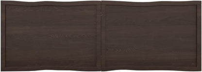 Solid Wood Tabletop, Dark Brown, 180 x 60 x (2-6) cm, Live Edge, Replacement for Kitchen Coffee Table, Dining Table, Desk Top, Durable Surface, Versatile Use