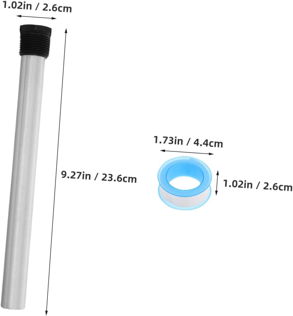 Happyyami 2Pcs Rv Water Heater Magnesium Anode Rods Npt Standard Fittings for Camper Hot Water Tank