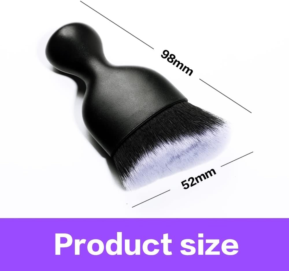 Car Interior Detailing Brush,Soft Bristle Cleaning Brush Car Detailing Brush Dusting Brush,Car Interior Cleaning Tool,Auto Detail Brush Car Dash Duster Brush (Black&White with Cap)
