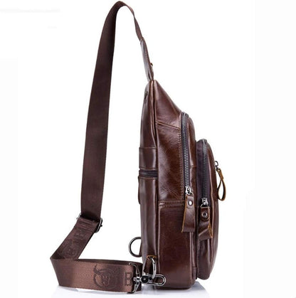 Xieben Vintage Leather Sling Chest Bag Crossbody Pack for Men Women Travel Outdoor Shoulder Pack Backpack Daypack