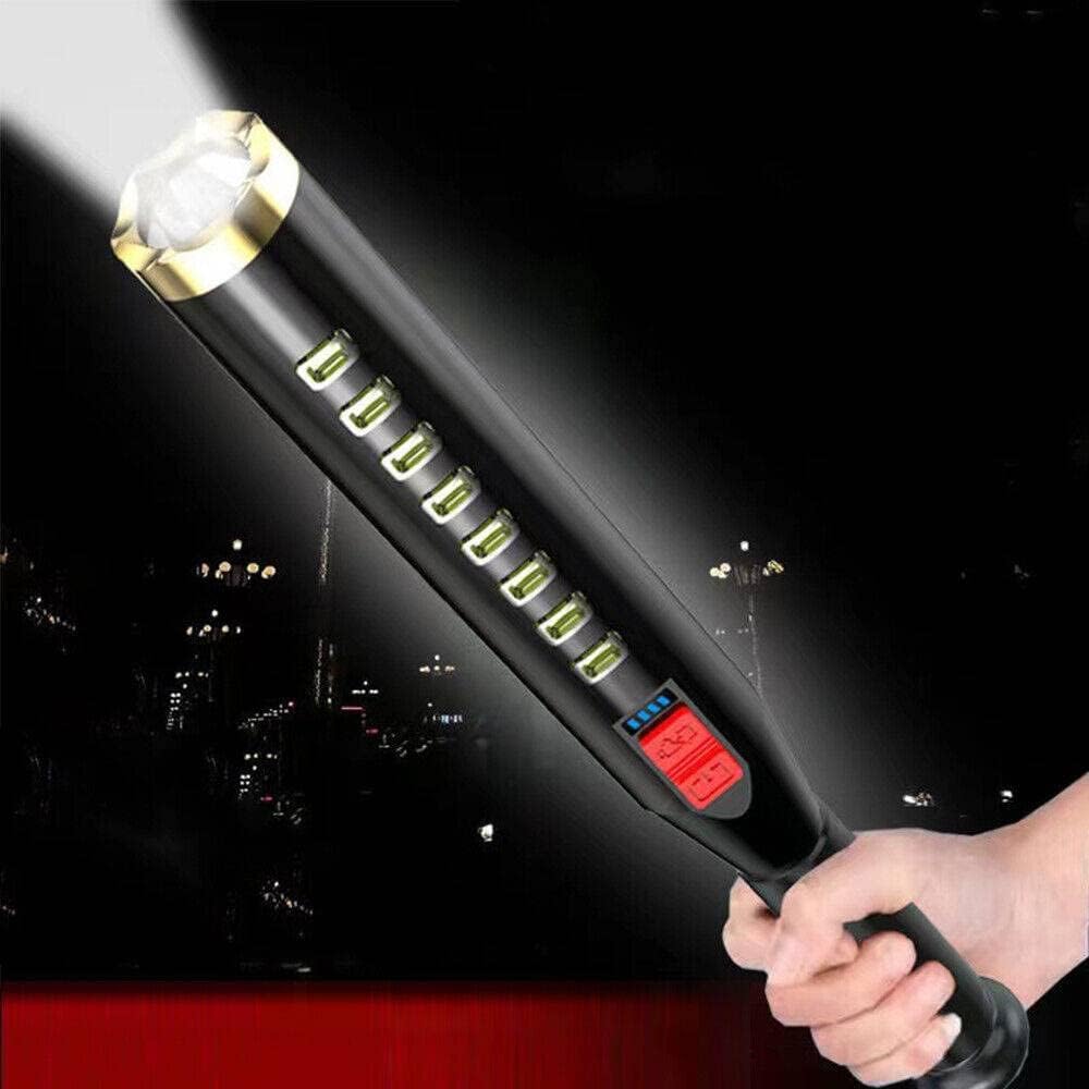Super Bright COB LED Rechargeable Tactical Flashlight Self Protect Long Torch