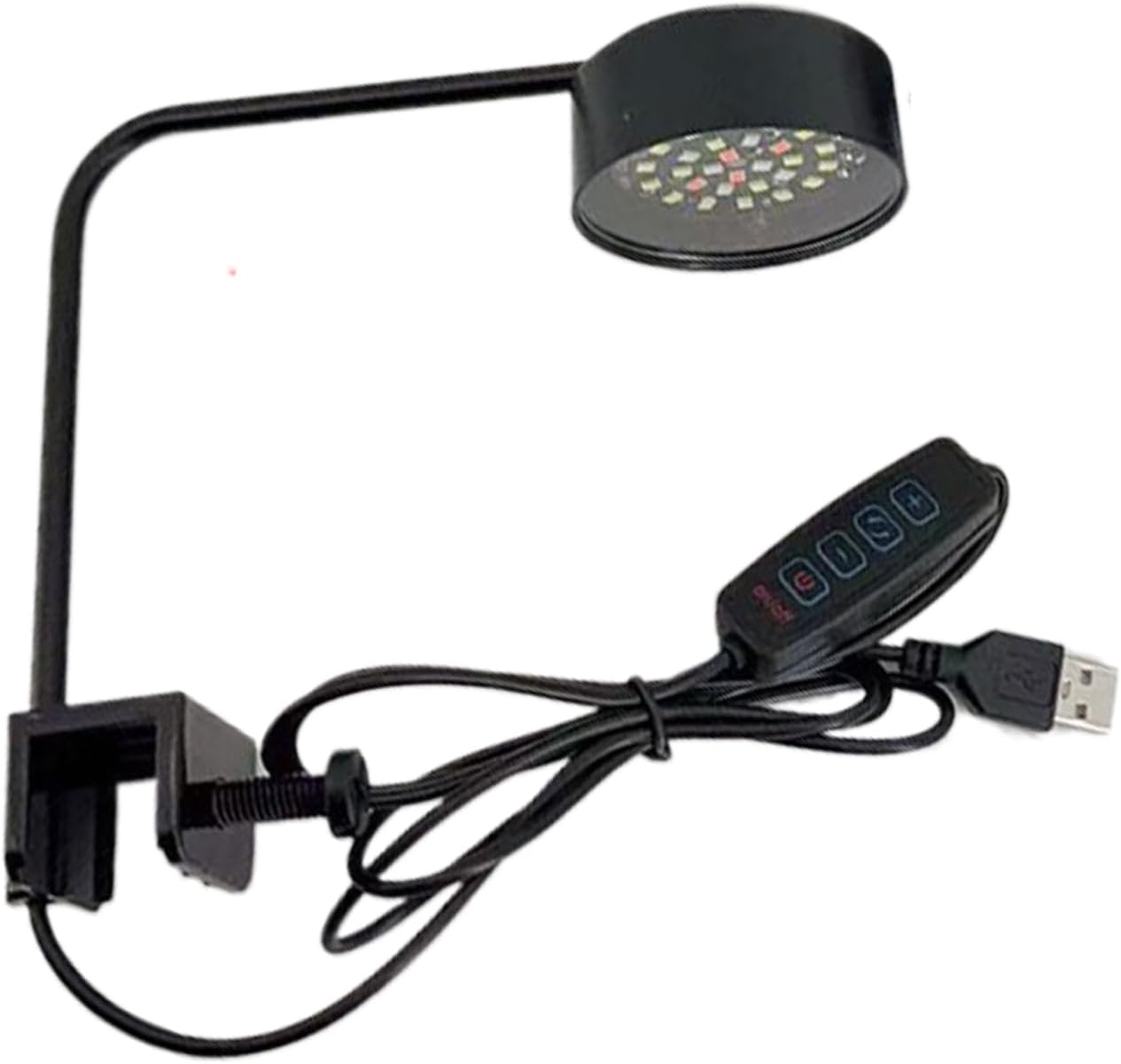 LED Aquarium Light, Saltwater Fish Tank Lamp, 6.1x2.36x5.35 inches Smart 3 Modes Brightness Adjustable Lighting, 360 Degree Flexible Arm, Marine Aquarium Lights for Shrimp