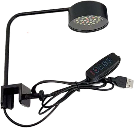 LED Aquarium Light, Saltwater Fish Tank Lamp, 6.1x2.36x5.35 inches Smart 3 Modes Brightness Adjustable Lighting, 360 Degree Flexible Arm, Marine Aquarium Lights for Shrimp