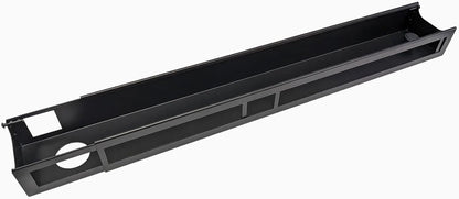 Desky Integrated Cable & Data Channel â€“ Matte Black â€“ No Plugs â€“ Under Desk Cable Tray with Clean Routing and Steel Cover â€“ Perfect for Minimalist Office or Studio Workspaces