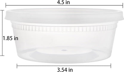 Lawei 80 Pack Plastic Deli Food Containers with Lids - 8 Oz Food Storage Containers Freezer Deli Cups for Soup, Party Supplies, Meal Prep and Portion Control