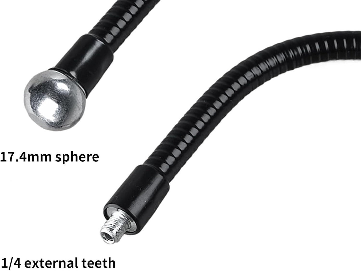 Gooseneck Hose Camera Flexible Arm with 1/4in Thread 17.4mm Head for Video Lighting Mount Easy Positioning