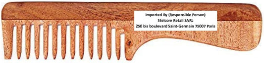 SVATV Handcrafted Neem Comb For Detangling Hair For Thick, Curly And Wavy Hair, Non-static And Eco-friendly With Wide Tooth For Grooming Hair Comb - (N-74)