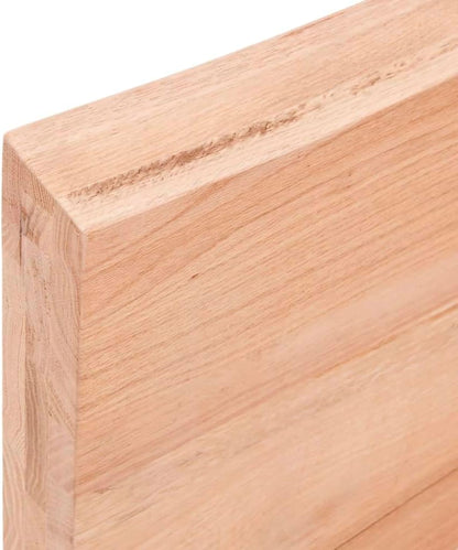 Table Top Light Brown 80x50x6 cm Treated Solid Oak Wood, Handcrafted Live Edge Finish Versatile for Dining & Kitchen Replacement