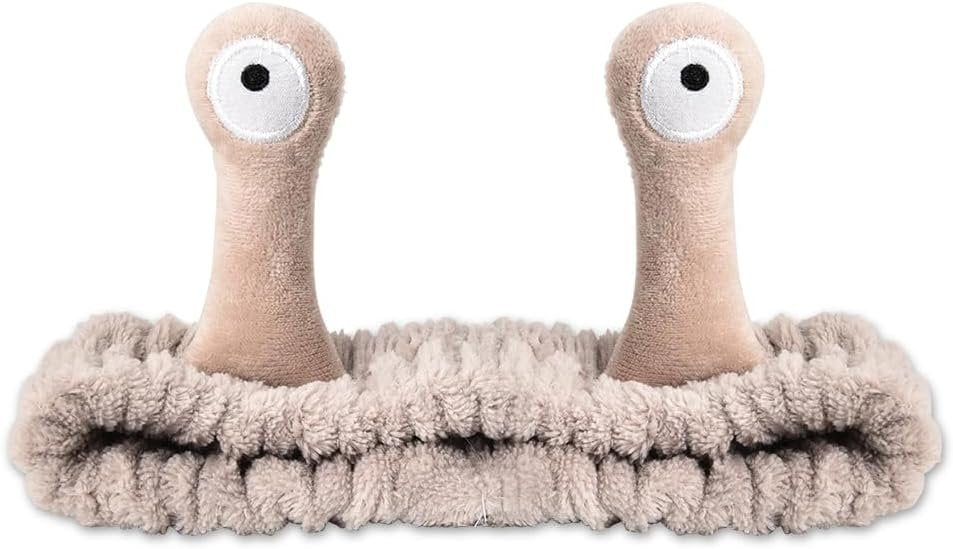 Spa Makeup Headband for Washing Face Headband for Women Girls Skin Care Headbands Cute Cartoon Snail Hair Accessories for Girls Women Face Wash Headband Hairband for Skincare Makeup Light Brown