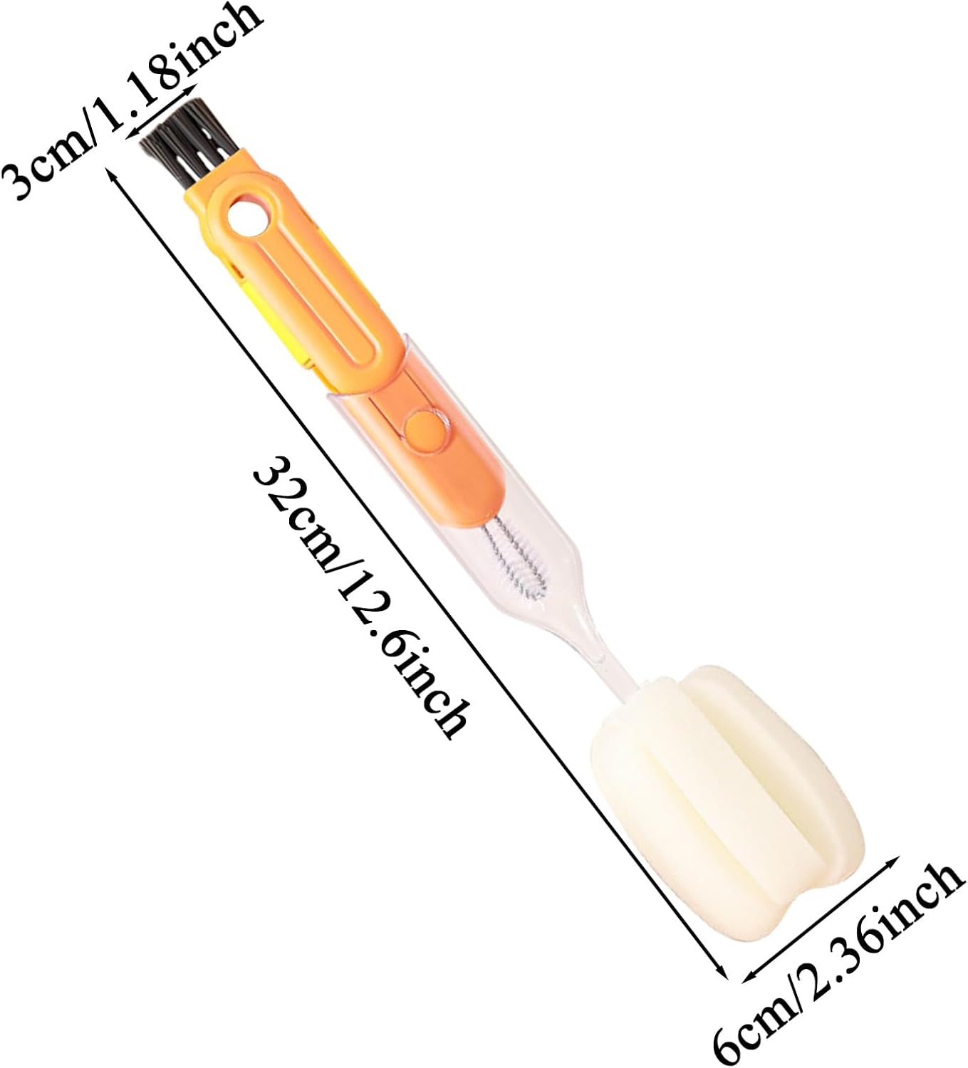 Cup Lid Cleaning Brush, Water Bottle Scrubber, 12,6 x 2,36 in Multifunctional Kitchen Tool, Groove Cleaner, Essential Washing Brush for Tumbler, Bottle, Cups