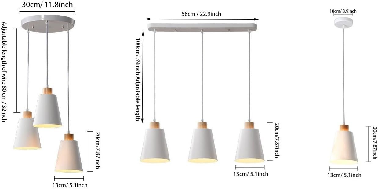 KEFA Modern White Not Hardwired Battery Operated Pendant Light/Ceiling Hanging Lighting, Wireless Battery Run Pendant Lightting Fixture Chandelier for Kitchen Island Living Dining Room Bedroom Hallw