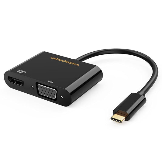 USB C to VGA Adapter, CableCreation VGA to USBC-C Adapter, USB-C VGA Multiport Adapter Compatible with Galaxy S22 Ultra, MacBook Pro, XPS 13, iPad Pro 2020, Yoga 910, Surface Go, Pixel