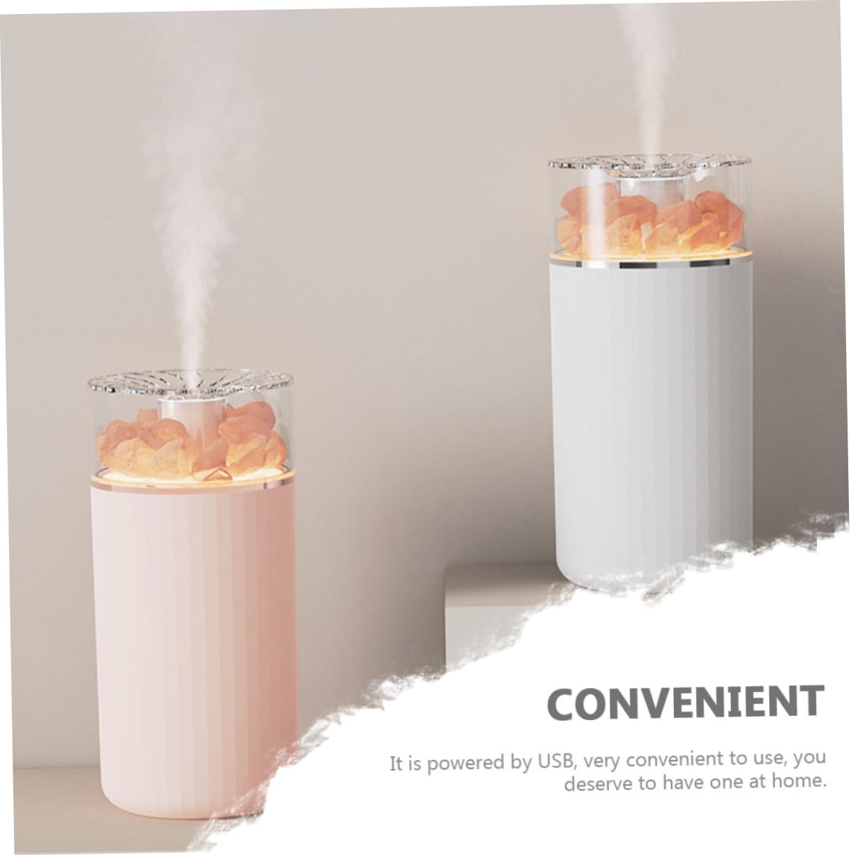 Luxshiny Chic Salt Stone Design Humidifier Portable Aroma Diffuser Charging for Home Aromatherapy and Air Humidity Control