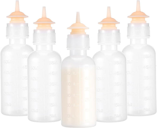 VANZACK 5pcs Pet Nursing Bottles Kit - 60ml Kitten Puppy Feeding Bottles, Small Animal Milk Feeder for Feeding Young Cats, Puppies and Small Animals