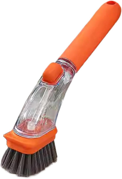 Soap Dispensing Dish Brush, Dish Scrubber Brush, Kitchen Scrub Brush, Handheld Soap Dispensing Brush, Dishes Pots Pans Sink Cleaning Brush for Dishes, Efficient Cleaning Tool for Kitchen Essentials
