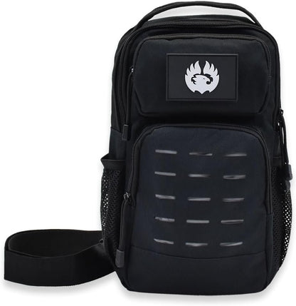 TORCH Sling Bag Single Shoulder Crossbody Backpack Urban Outdoor Sports Military Style MOLLE Travel Pack for EDC Gear V2 Black, Black, 10L, ['Sling Bag']