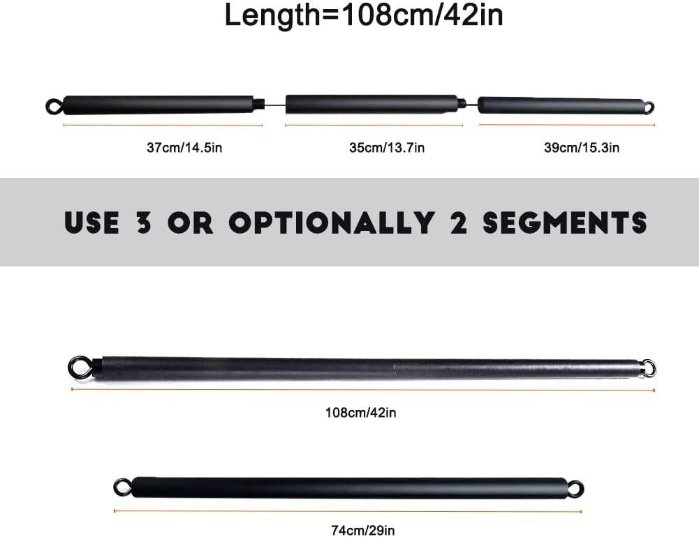 OYINDIZ Resistance Band Bar, Home Gym Workout Pilates Bar 38Inch Strength Training Exercise Bar Heavy Duty Lifting Fitness Bar for Resistance Band Training, Core Muscle Training