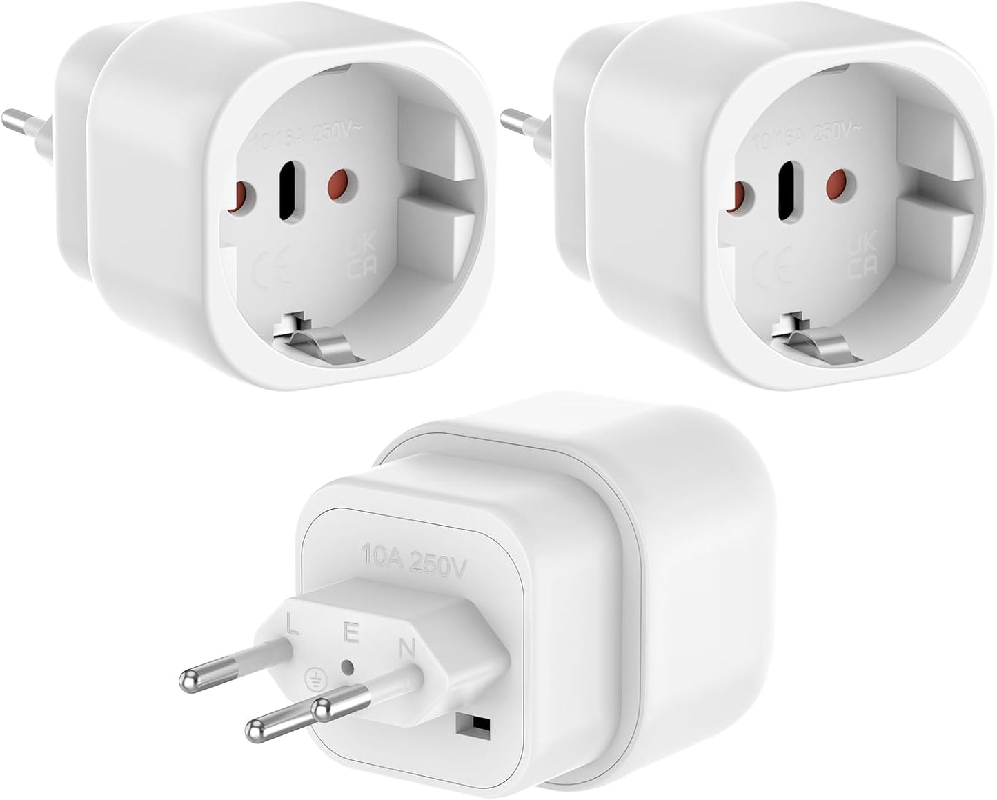 Oliveria Switzerland Socket Adapter, 3 Pieces Switzerland to Italian Plug Adapter, Switzerland Italy Adapter, Type J Adapter, Travel Adapter for Switzerland, Maldives, Rwanda, Liechtenstein