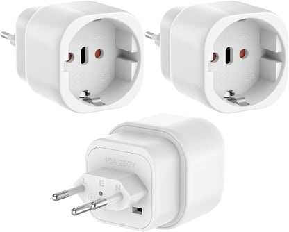 Oliveria Switzerland Socket Adapter, 3 Pieces Switzerland to Italian Plug Adapter, Switzerland Italy Adapter, Type J Adapter, Travel Adapter for Switzerland, Maldives, Rwanda, Liechtenstein