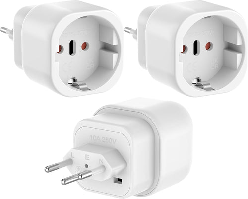 Oliveria Switzerland Socket Adapter, 3 Pieces Switzerland to Italian Plug Adapter, Switzerland Italy Adapter, Type J Adapter, Travel Adapter for Switzerland, Maldives, Rwanda, Liechtenstein