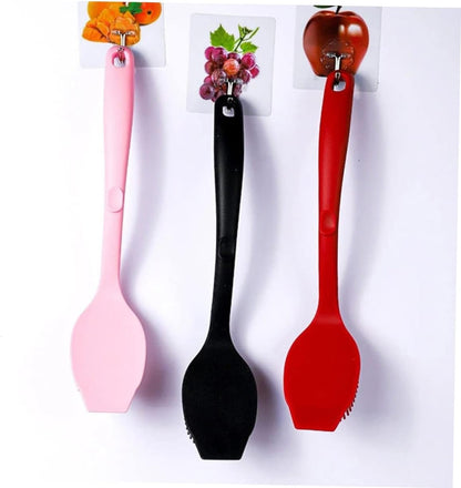 FRCOLOR Long Handle Silicone Cleaning Brush for Pots and Dishes Durable Kitchen Scrubber with Comfortable