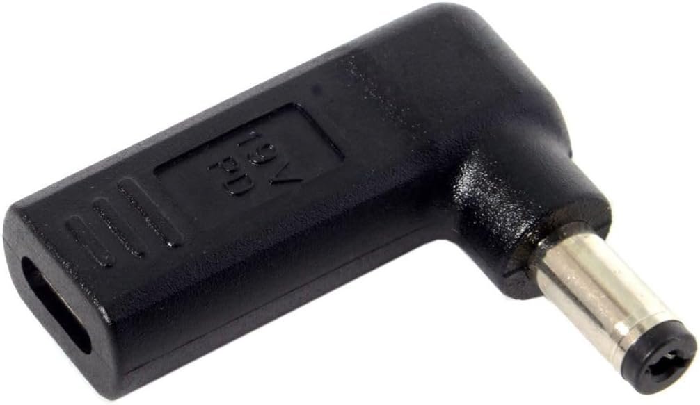 CY USB 3.1 Type C USB-C to Rectangle DC Plug 5.5mmx2.1mm Adapter PD Emulator Trigger 90 Degree Angled for Laptop Tablet