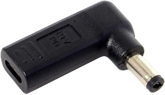 CY USB 3.1 Type C USB-C to Rectangle DC Plug 5.5mmx2.1mm Adapter PD Emulator Trigger 90 Degree Angled for Laptop Tablet
