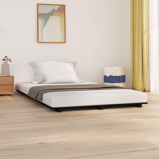 Lechnical Giroletto Nero 150x200 cm in Legno Massello di Pino,Mobili,Letti e Accessori,Letti e telai per Letti