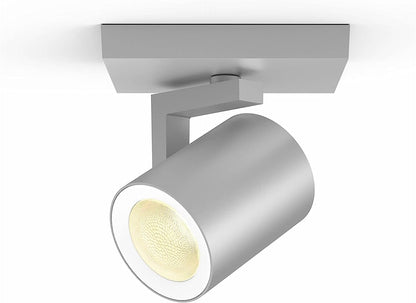 PHILIPS Lighting Hue Argenta White and Color Ambiance Connected Spotlight, with Bluetooth, 1 Light Point, GU10, 5.7 W, Aluminium