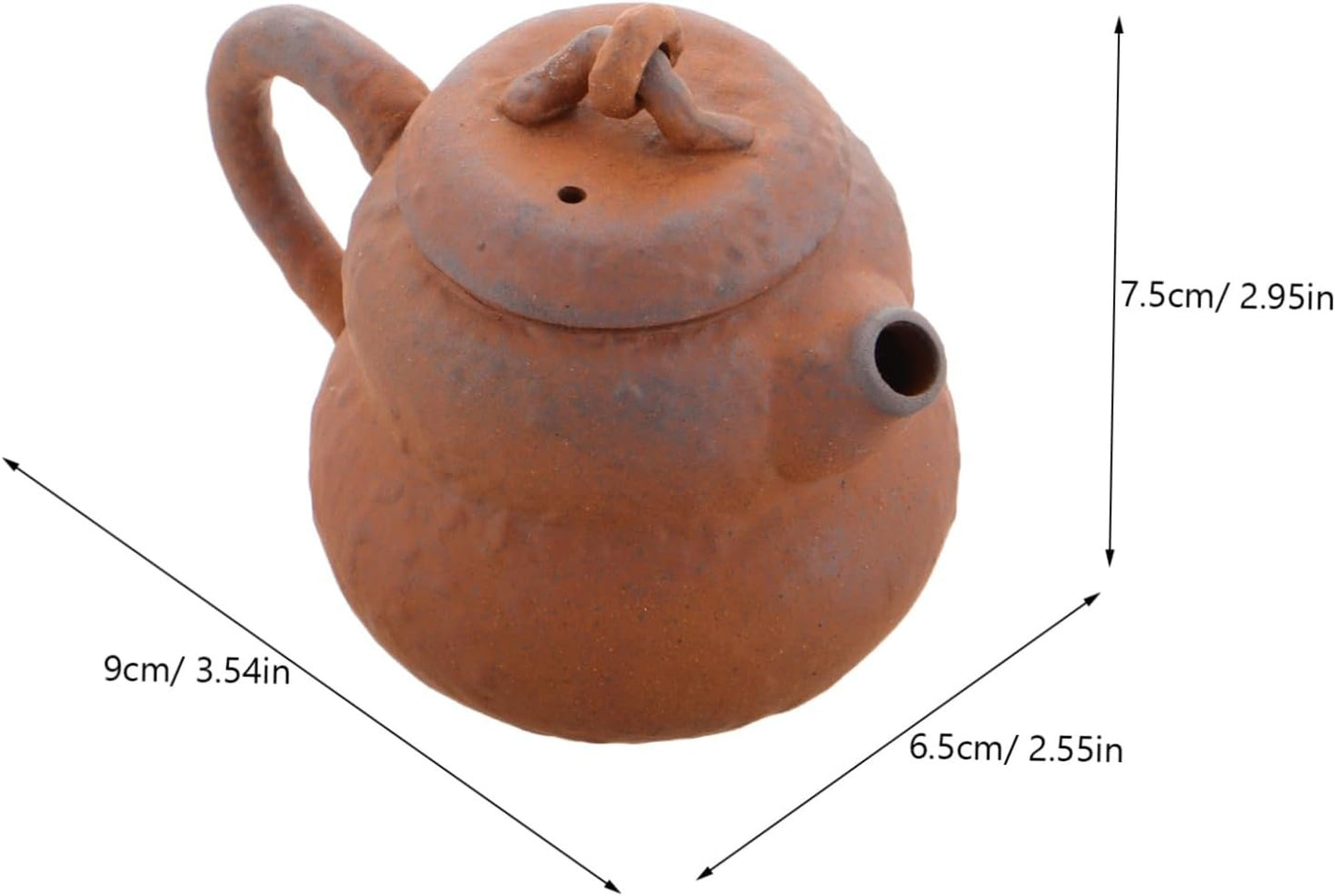LABRIMP Vintage Teapot Style Tea Pot Restaurant Tea Pots Gourd Water Cup Gourd Cup Brown Stoneware