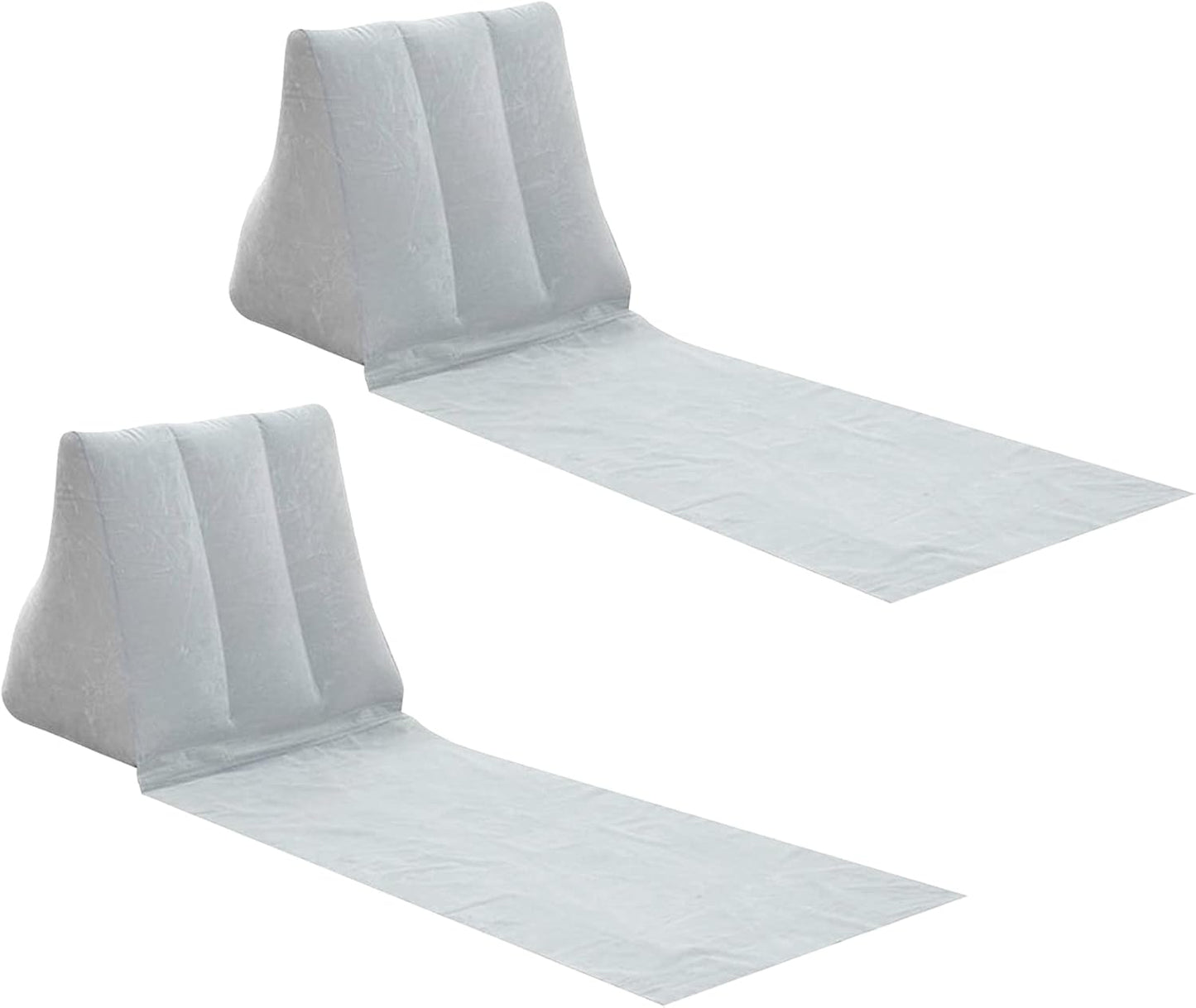 Auto-plaza 2X Inflatable Outdoor Sun Bath Beach Mat Pillows Flocking Beach Chairs with Backrest Inflatable Lounger for Portable Travel Camping