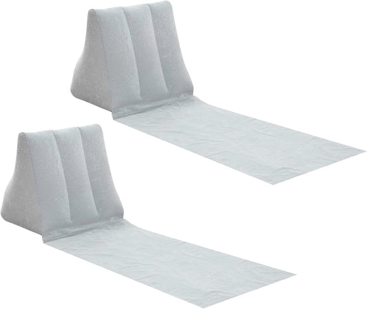 Auto-plaza 2X Inflatable Outdoor Sun Bath Beach Mat Pillows Flocking Beach Chairs with Backrest Inflatable Lounger for Portable Travel Camping