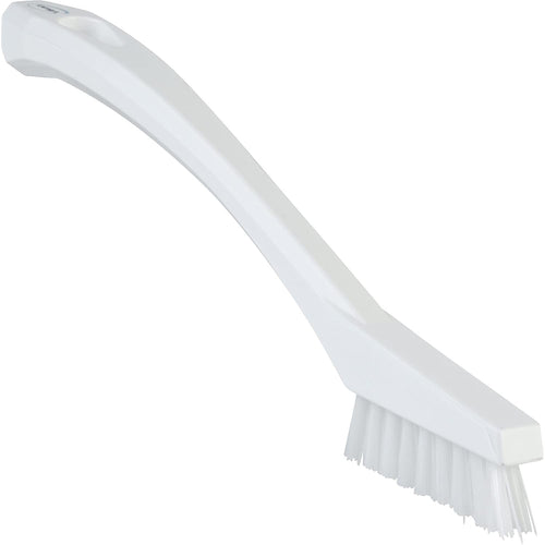 Vikan - 44015 Detail Brush, Multifunctional, Slip-Resistant Cleaning Tool, Extra Stiff Polypropylene & Polyester Bristle, 8 Inch, White