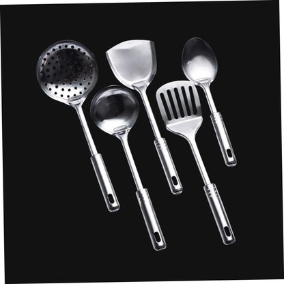 VERDANVERSE 5Pcs Stainless Steel Kitchen Utensil Set Cooking Spoons Spatula Tools Ergonomic Design for for Home Cooking and Food Prep