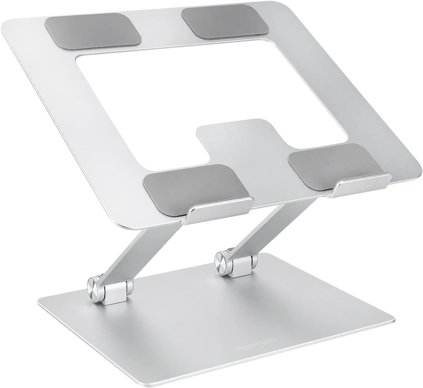 Amazon Basics Laptop Stand Riser, Portable and Adjustable Stand, for Notebook up to 43.18 CM, Silver