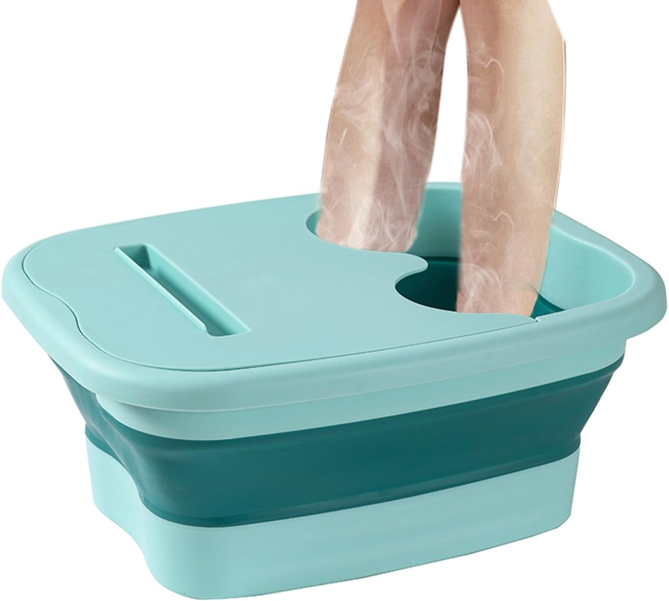 Vasca da bagno pieghevole con rulli massaggianti, vasca da bagno per piedi, con attrezzi per spa, secchio portatile per atleti, viaggi, campeggio, pedicure, casa, spa