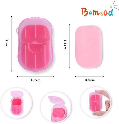 Bamsod 12 Boxes (240 sheets) Soap Paper Sheets Portable Disposable Travel Scented Bath Slice Sheet Foaming Paper Soap Confetti Slide Flakes for Travel and Outdoor â€¦