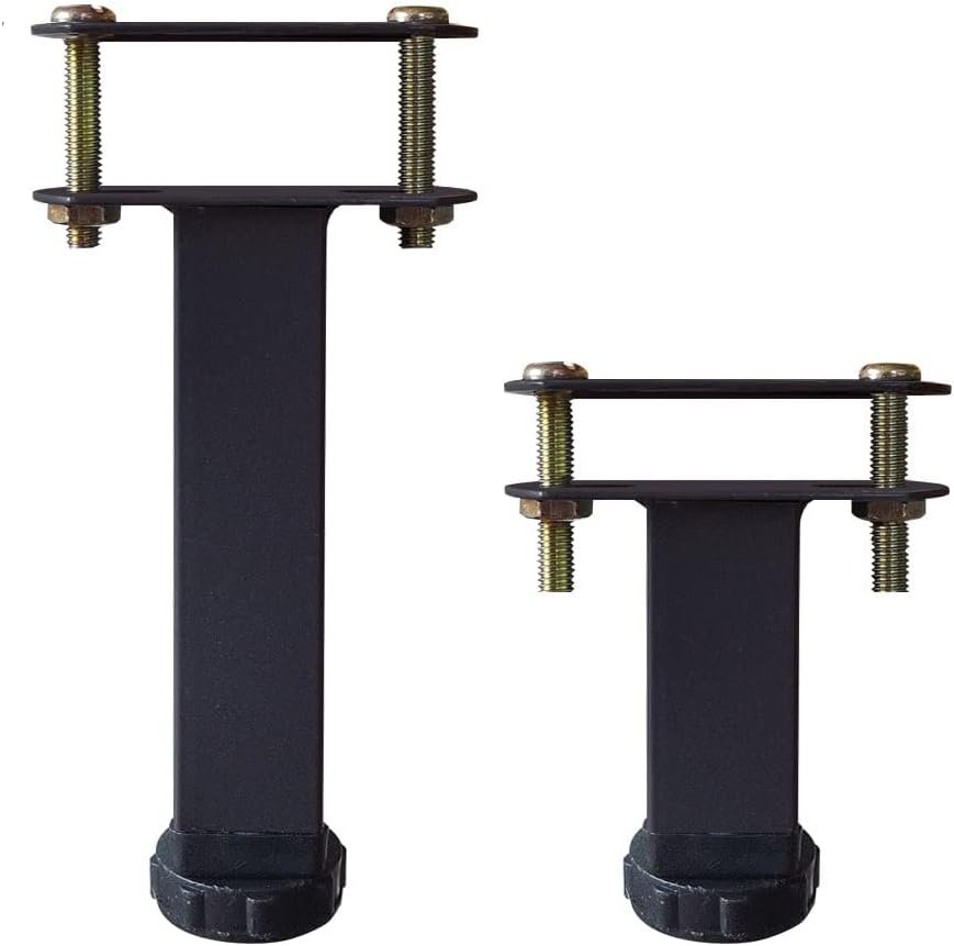 N+A KUSRUP Metal Adjustable Height Bed Furniture Foot Legs Replacements Center Frame Slat Support Leg for Platform Bed Frame Replacement Parts Risers Heavy Duty Easy Install (9.8" to 12.6")