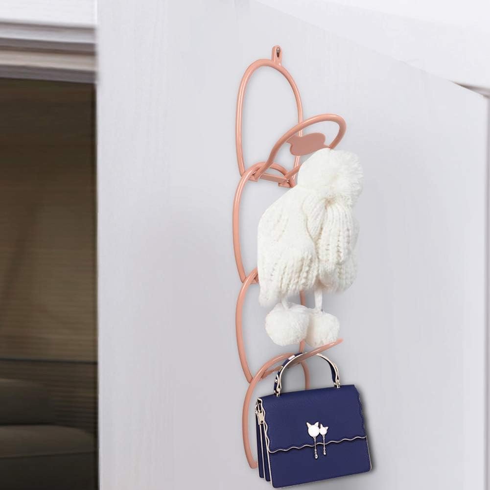 Wall Mounted Hooks Stick On Wall Foldable Clothes Hat Scarf Towel Hanger Holder Durable ABS Material Space Saving Organizer for Bedroom Bathroom Kitchen Office Storage Pink Blue (Roseate)