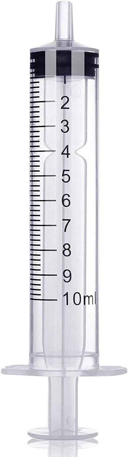 100 Pack 10ml Syringe Without Needle, Graduated Oral Medication Syringes for Labs, Measuring Liquids, Feeding Meds, Watering, refilling, Home Care