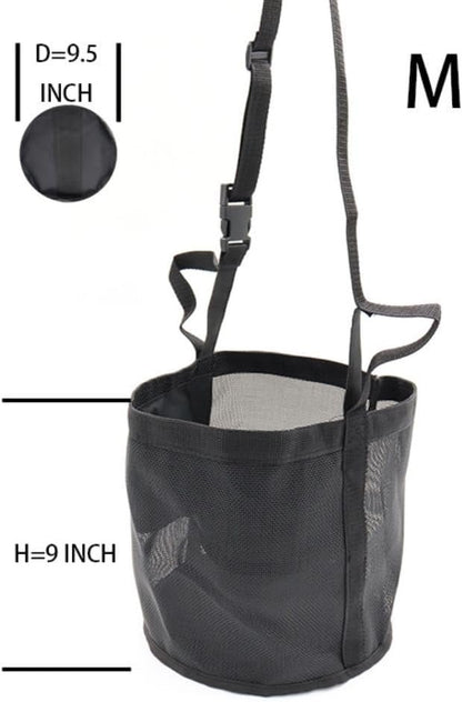 Nuburbur Horse Feed Bag for Grain, Medium, Heavy Duty Durable Mesh Horse Feeder with Adjustable Strap, Comfortable Neck, Reinforced Waterproof Bottom Horse Muzzle Feed Bag