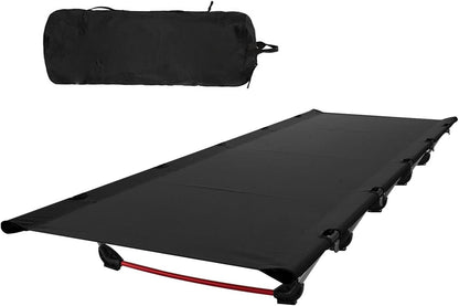 Camping Cot, Backpacking Cot, Lightweight Portable Camping Beds for Adults Kids, Heavy Duty Support 330.6 Lbs - Black, Folding Guest Bed for Outdoor, Travel, Office, Festival (Black)