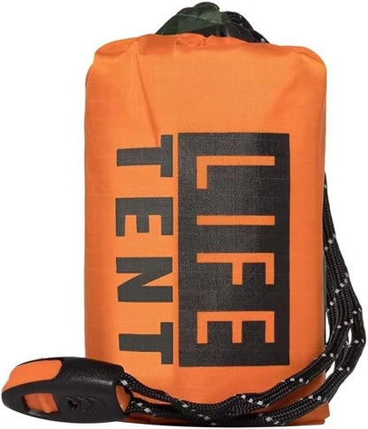 Suapouen Outdoor Insulated Emergency Tent 2 Person Waterproof Emergency Life Saving Insulated Includes Life Whistle Ripstop Tent